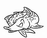 Pike Fish Coloring Pages Illustration Cartoon Sleeps sketch template