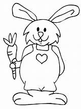 Rabbit Coloring Pages Bunny Carrot Color Kids Print Easter Simple Printable Getcolorings Children Popular Library Clipart sketch template