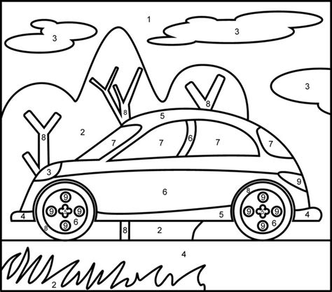 car printable color  number page cars coloring pages coloring