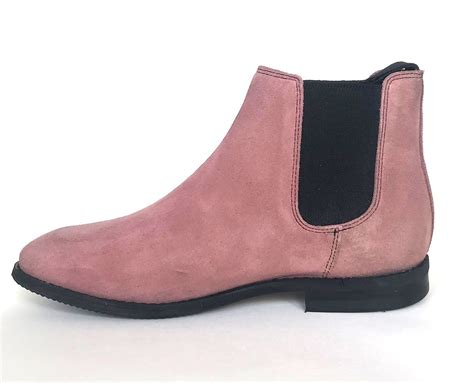 Model Letizia Luxe Chelsea Boot Pink Suede Boots Boots Uk Work