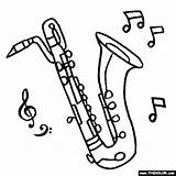 Kolorowanki Saxophone Instrumenty Saksofon Muzyczne Baritone Sax Darmowe Flute Thecolor sketch template