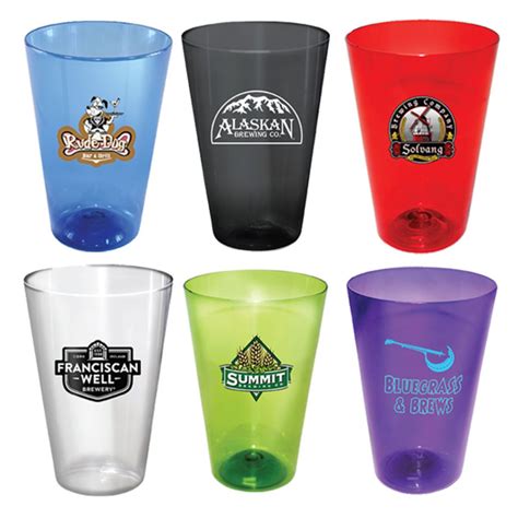 Promotional 16 Oz Plastic Pint Glass Personalized With Your Custom Logo