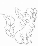 Leafeon Lineart Colouring Eevee Evolutions sketch template