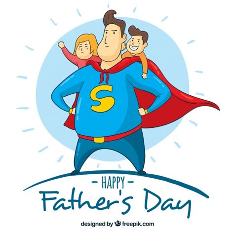 father s day background with superdad vector free download