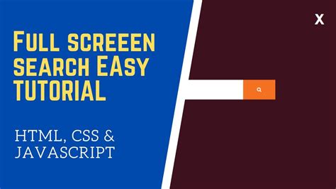 create responsive full screen search html css js easy tutorial