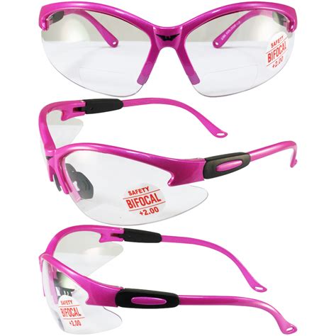 Cougar Pink 2 0 Clear Lens Bifocal Reading Safety Glasses Women Z87 1