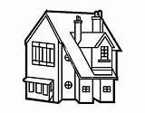 House Single Family Coloring Houses sketch template