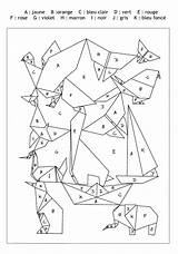 Origami Coloriage Magique Lettres Coloriages Modeste Dirait Magiques Justcolor sketch template