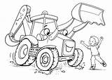 Coloring Construction Pages Vehicles Vehicle Backhoe Color Drawing Getcolorings Getdrawings Printable Print sketch template