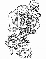 Coloring Pages Printable Despicable Christmas Minion Minions Kids sketch template