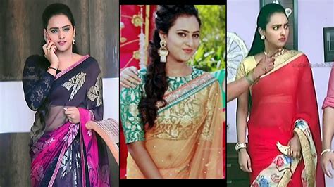 Navya Swamy Telugu Serial Hot Sari Navel Show Hd Caps