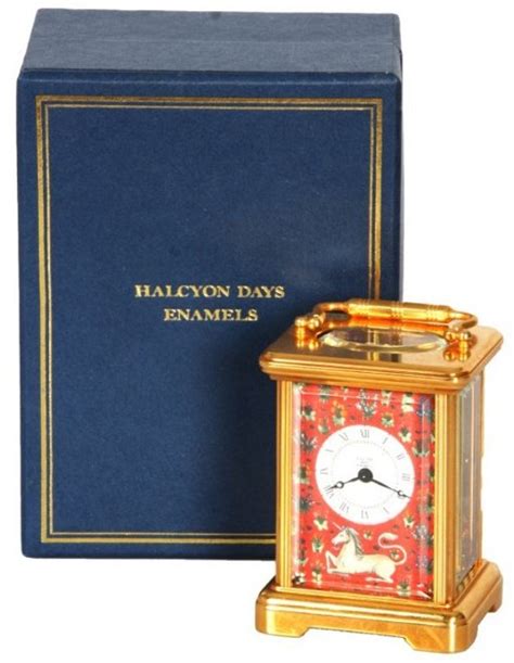 halcyon days enamel brass carriage clock sep   fontaines