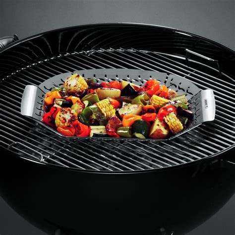 weber  large stainless steel grill pan bbq guys