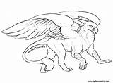 Coloring Griffin Gryphon Printable Adults sketch template