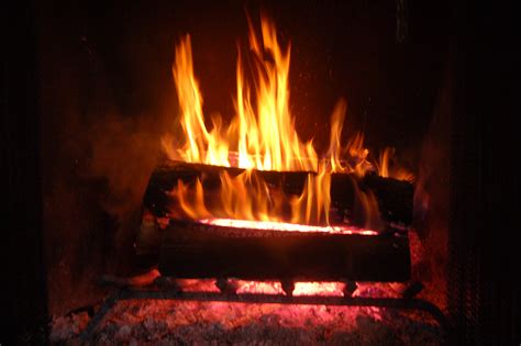 crackling fireplace