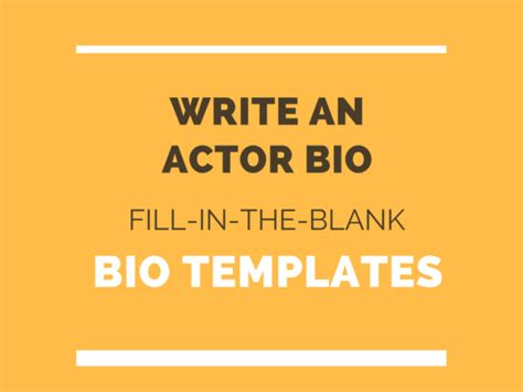 actor bio  wording   template biotemplatescom