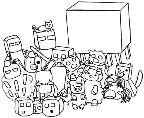 minecraft mobs pages coloring pages