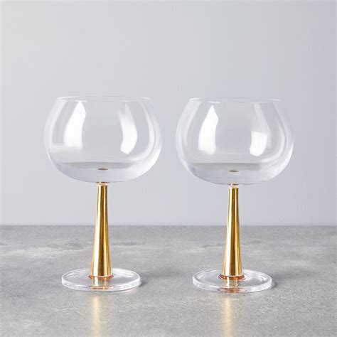 Lsa Retro Cocktail Glasses Balloon Martini And Coupe Glasses Set Of 2
