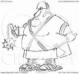 Axe Flail Outlined Executioner Holding Clipart Royalty Djart Cartoon Vector Illustration sketch template
