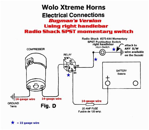 wiring diagram horn relay