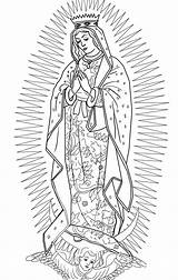 Guadalupe Lady Coloring Supercoloring Via sketch template