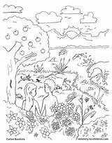 Creation Coloring Pages Bible God Children Story Kids Created Crafts Sheet Eden Garden Sheets School Sunday Printable Beginning Clipart Gods sketch template