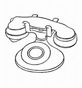 Telephone Coloring Pages Old Vintage Color Technology Electronics Electronic Printable sketch template