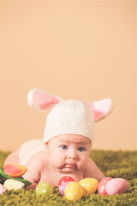 baby easter bunny stock photo image  person innocence