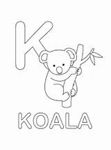 Koala Coloring Pages Alphabet Printable Koalas Spanish Preschool Bear Craft Colouring Outline Drawing Kids Template Books Printables Mr Australia Mask sketch template