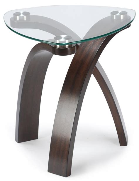 table  glass top  bent wood legs  magnussen