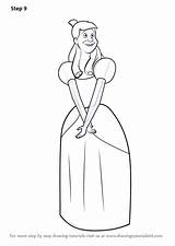 Cinderella Anastasia Draw Drawing Step Disney Drizella Cartoon Tutorials Princess Characters Anatasia Tutorial Lessons sketch template