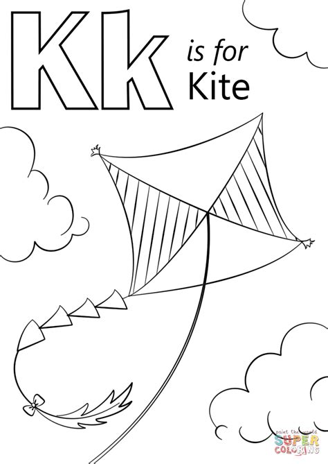 printable kite coloring page