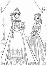 Elsa Anna Dessin Reine Couronnement Coloriage Neige Imprimer Neiges Disney Colorier Coronation Tresor Momes Provenance sketch template