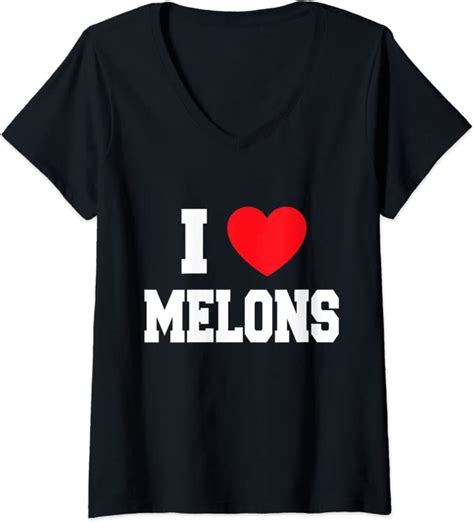 womens i love melons v neck t shirt uk clothing