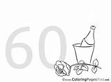 60 Years Pages Birthday Coloring Shampagne Sheet Title sketch template