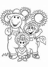 Barney Coloring Sunflower sketch template