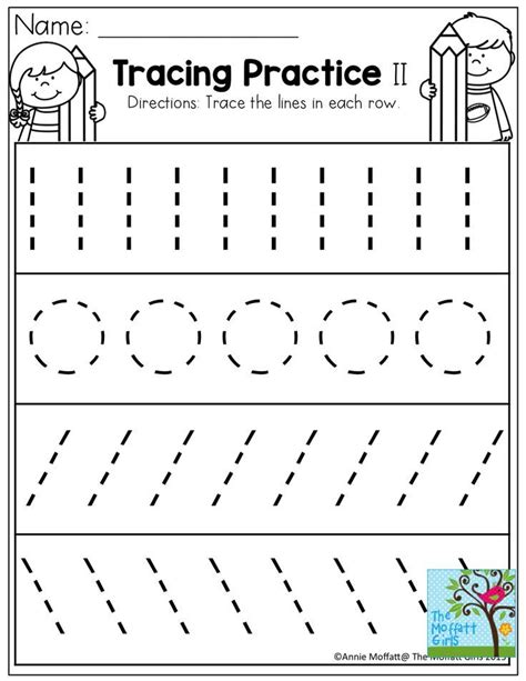 tracing practice tons  printable  pre  kindergarten st grade