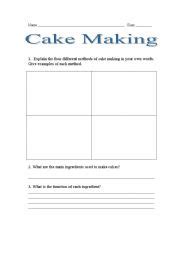 english worksheets design    cake