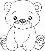 Bear Cute Coloring Act Wecoloringpage Pages sketch template
