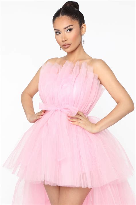 Exclusive After Party Tulle Maxi Dress Pink – Fashion Nova
