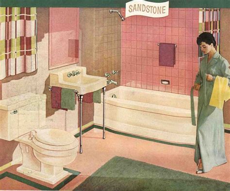 A Pink And Brown 50s Bathroom Soothing Pretty And Retro Retro