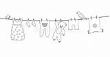 Clothesline Washing Newborn Apparel sketch template
