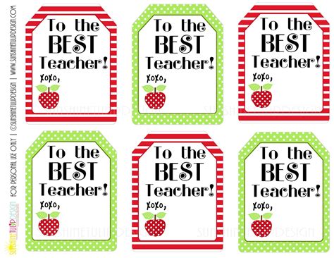 teacher gift tags  printable punch  hole   upper