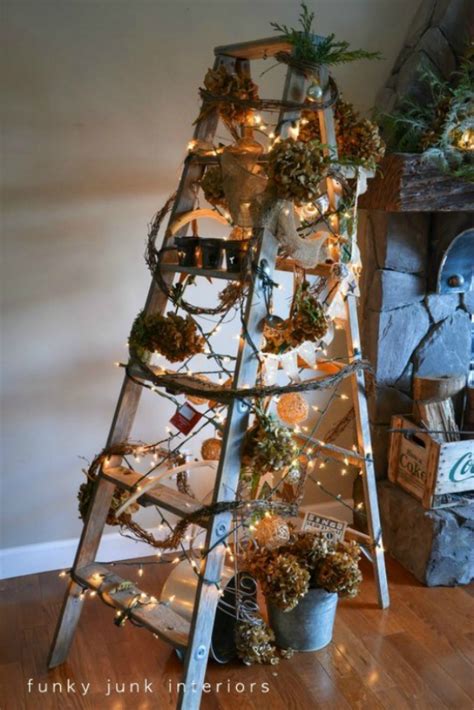 funky ladder christmas tree homemade holiday inspiration
