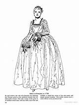 Historical Rococo 18th Fashions 1750 Edwardian sketch template