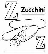 Zucchini Coloring Pages Food Pantry Alphabet Getdrawings Template Printable Getcolorings Color sketch template