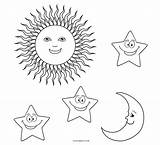 Sonne Cool2bkids Colouring Mond Sterne Effortfulg Homecolor sketch template