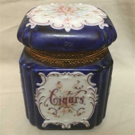 wavecrest cigar jar humidor box cf monroe cobalt blue