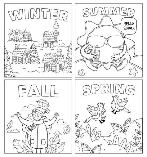 seasons coloring pages  preschoolers