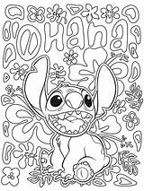Stitch Coloring Disney Pages Print Lilo sketch template